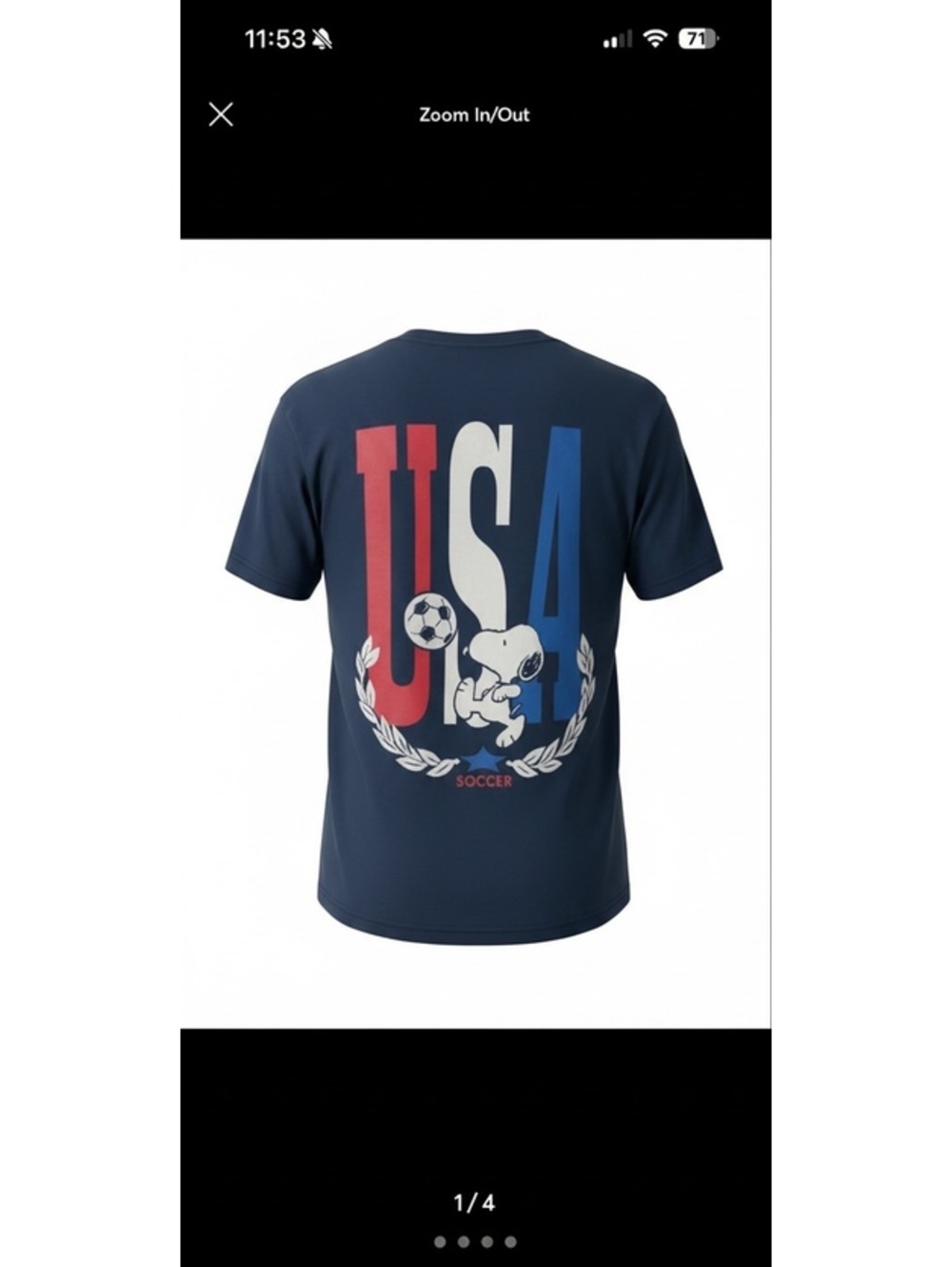 New 2026 FIFA Soccer Peanuts x USA Shirt - Mens size Large Snoopy